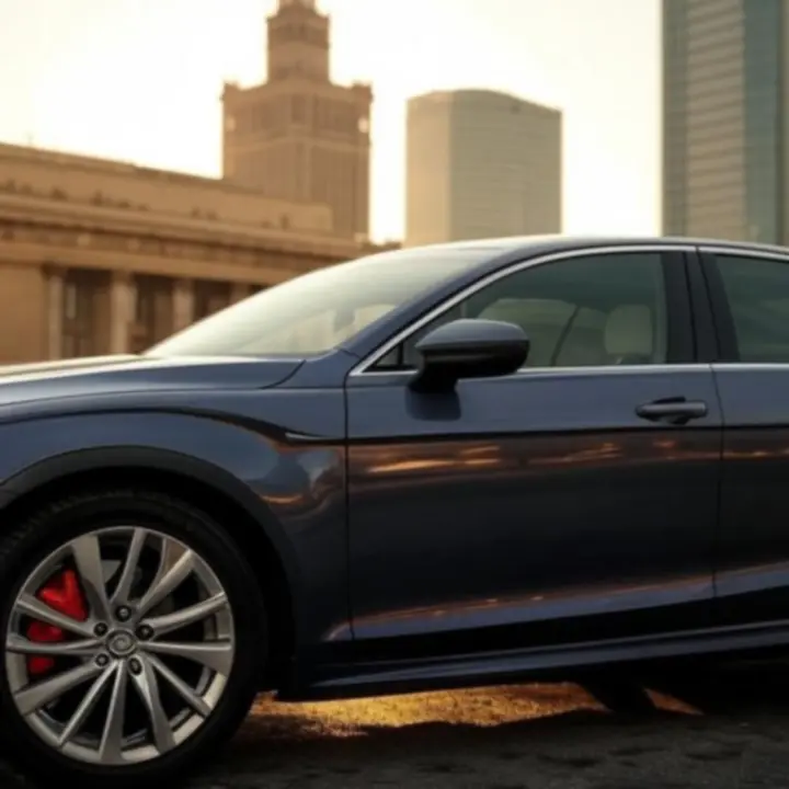 Luksusowy sedan w centrum Warszawy