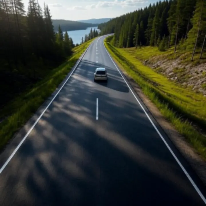 Scenic Polish landscape with open road perfect for exploration